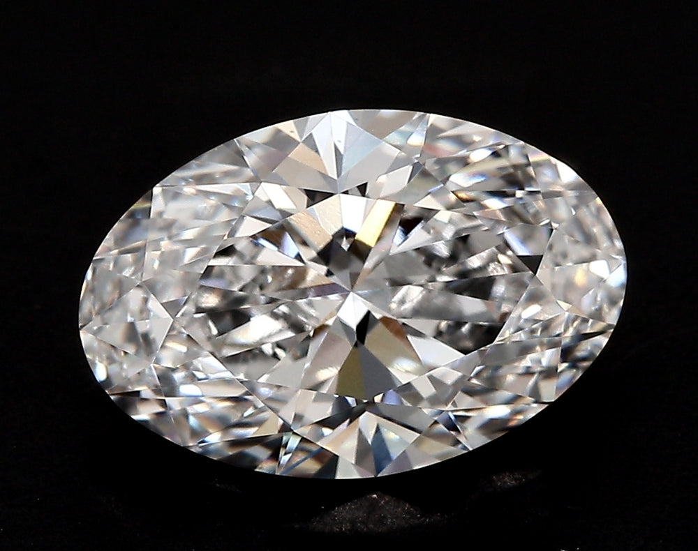 1.51 Carat Oval Lab Diamond with  Cut Diamond in 14KT  view 1
