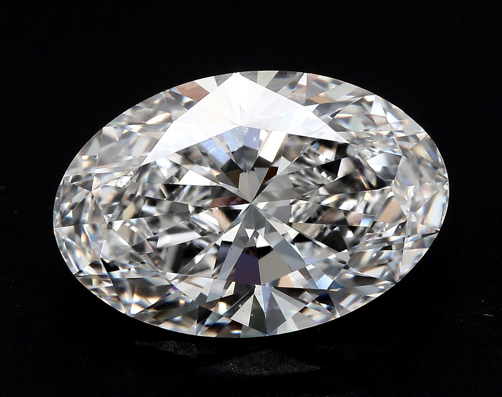 3.74 Carat Oval Lab Diamond with  Cut Diamond in 14KT  view 1
