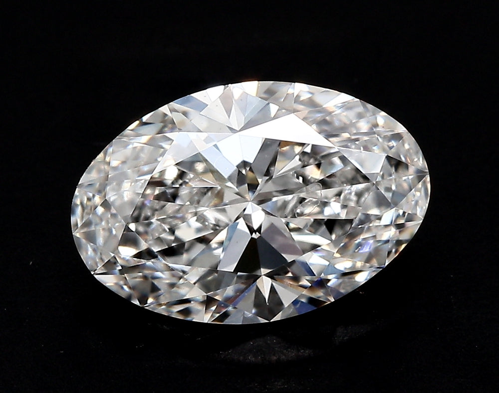 4.99 Carat Oval Lab Diamond with  Cut Diamond in 14KT  view 1
