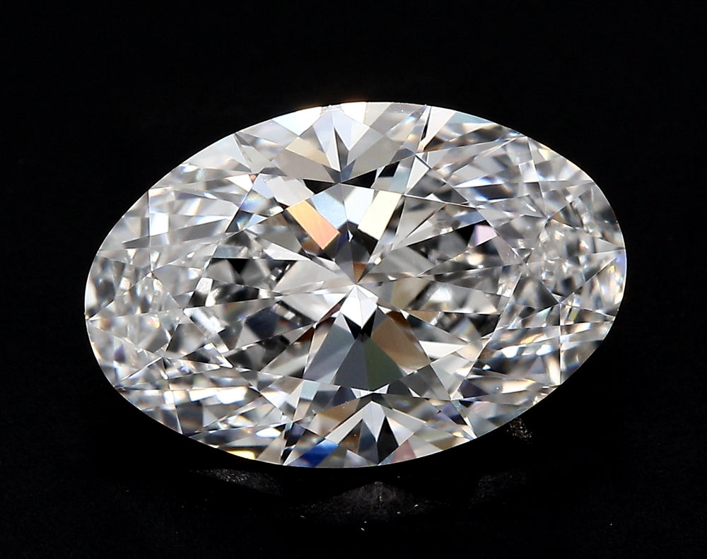 3.05 Carat Oval Lab Diamond with  Cut Diamond in 14KT  view 1
