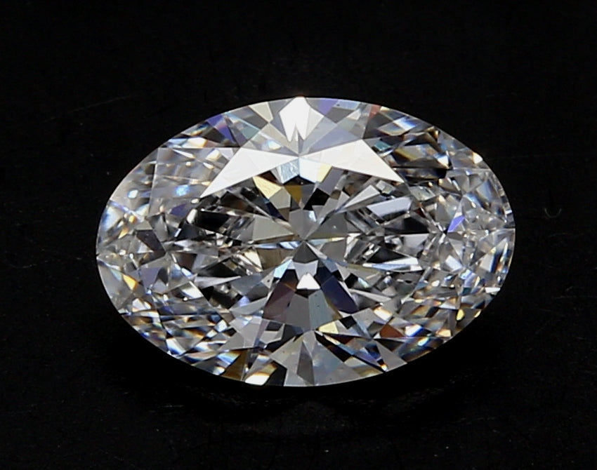 1.0 Carat Oval Lab Diamond with  Cut Diamond in 14KT  view 1
