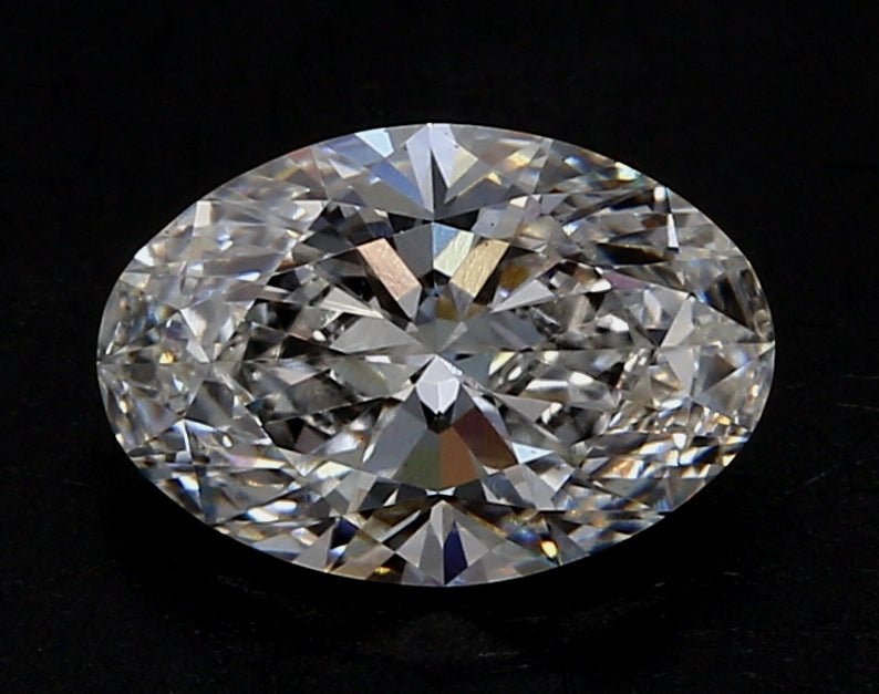 1.0 Carat Oval Lab Diamond with  Cut Diamond in 14KT  view 1
