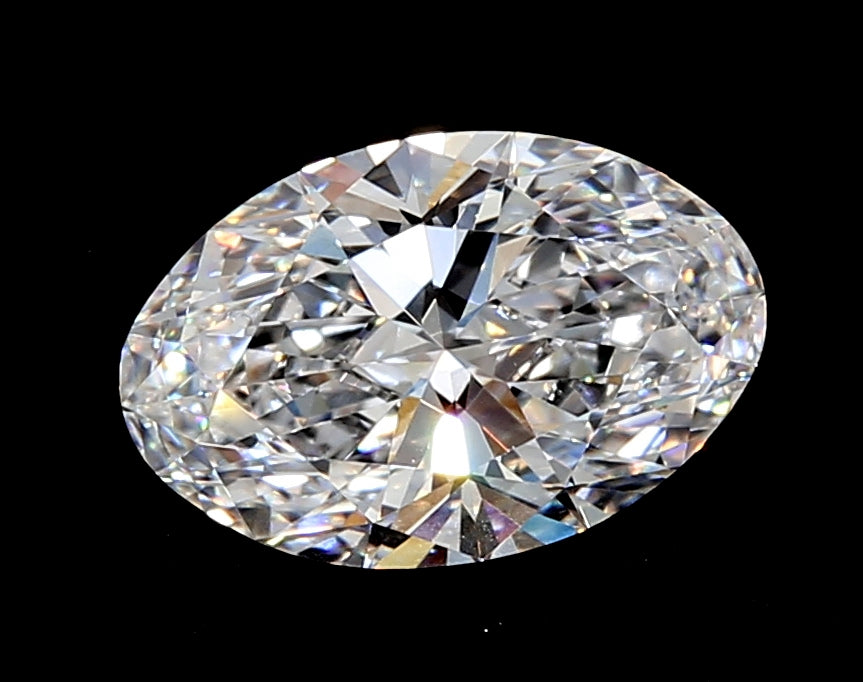 1.6 Carat Oval Lab Diamond with  Cut Diamond in 14KT  view 1
