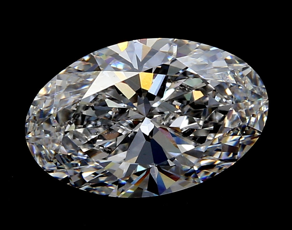 2.2 Carat Oval Lab Diamond with  Cut Diamond in 14KT  view 1
