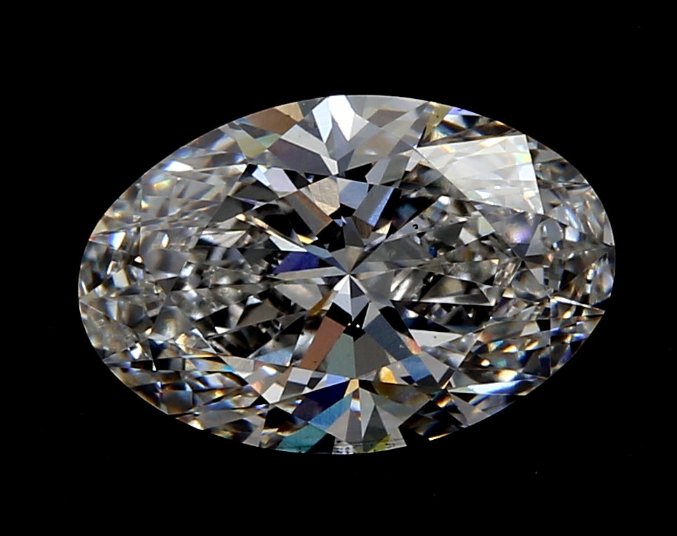 2.01 Carat Oval Lab Diamond with  Cut Diamond in 14KT  view 1
