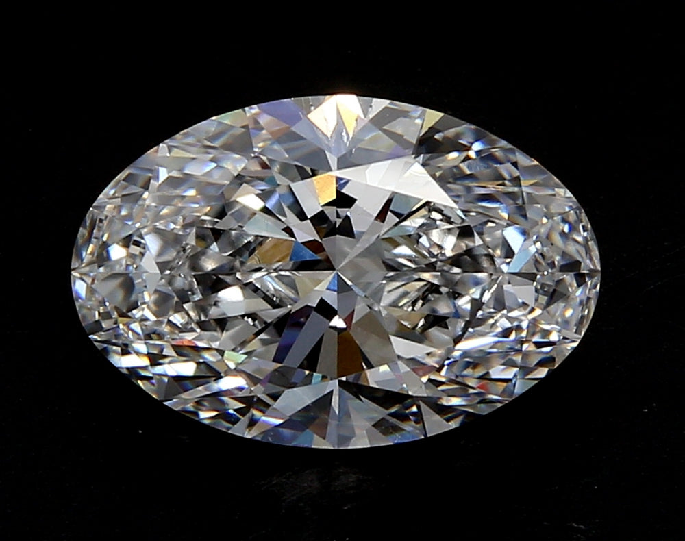 2.35 Carat Oval Lab Diamond with  Cut Diamond in 14KT  view 1
