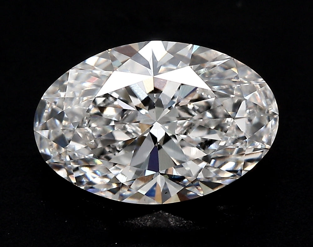 2.47 Carat Oval Lab Diamond with  Cut Diamond in 14KT  view 1
