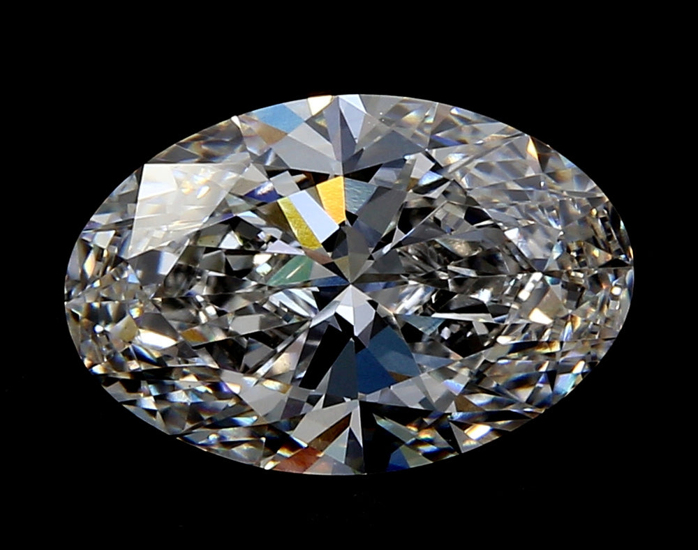 2.57 Carat Oval Lab Diamond with  Cut Diamond in 14KT  view 1
