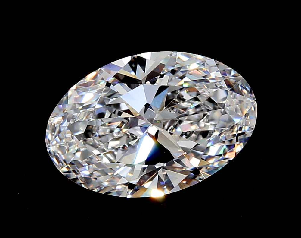 2.97 Carat Oval Lab Diamond with  Cut Diamond in 14KT  view 1

