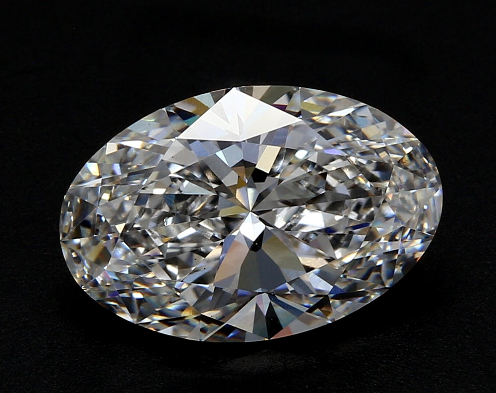 2.93 Carat Oval Lab Diamond with  Cut Diamond in 14KT  view 1

