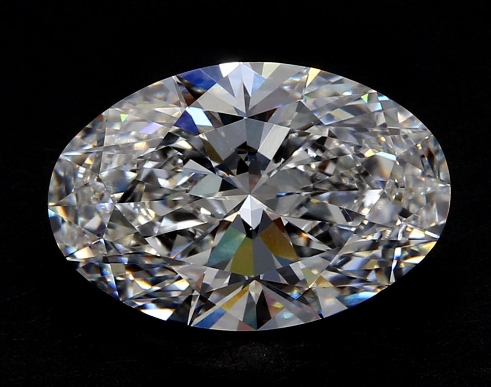 3.07 Carat Oval Lab Diamond with  Cut Diamond in 14KT  view 1
