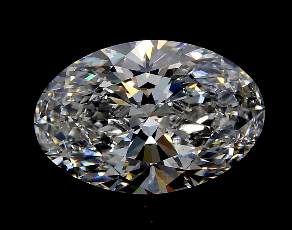3.0 Carat Oval Lab Diamond with  Cut Diamond in 14KT  view 1
