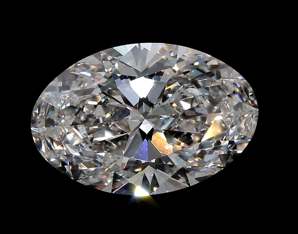 3.0 Carat Oval Lab Diamond with  Cut Diamond in 14KT  view 1

