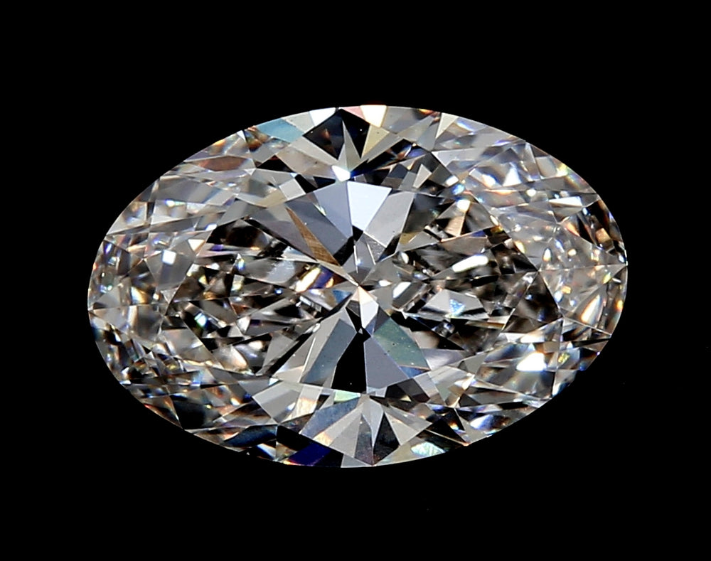 3.0 Carat Oval Lab Diamond with  Cut Diamond in 14KT  view 1
