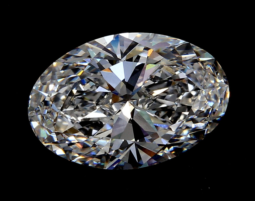 3.7 Carat Oval Lab Diamond with  Cut Diamond in 14KT  view 1
