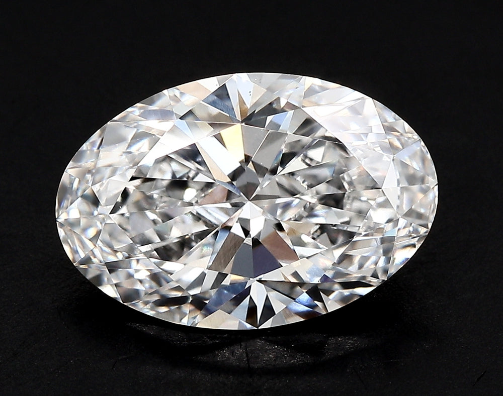 3.51 Carat Oval Lab Diamond with  Cut Diamond in 14KT  view 1
