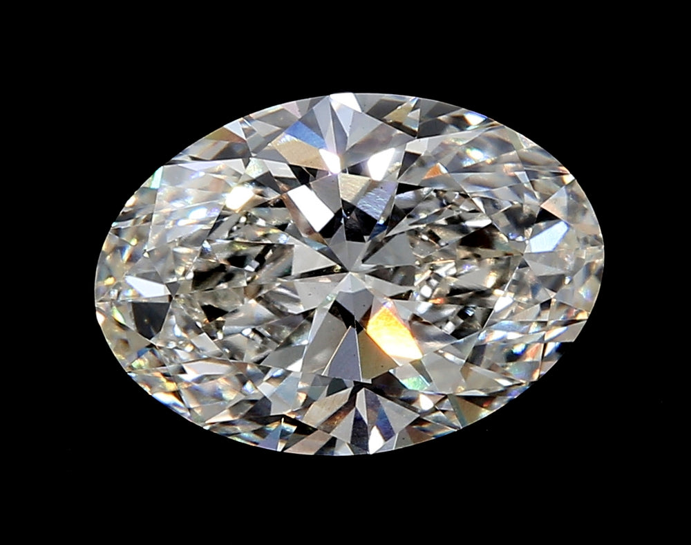 3.8 Carat Oval Lab Diamond with  Cut Diamond in 14KT  view 1

