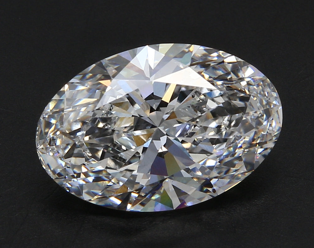 4.07 Carat Oval Lab Diamond with  Cut Diamond in 14KT  view 1
