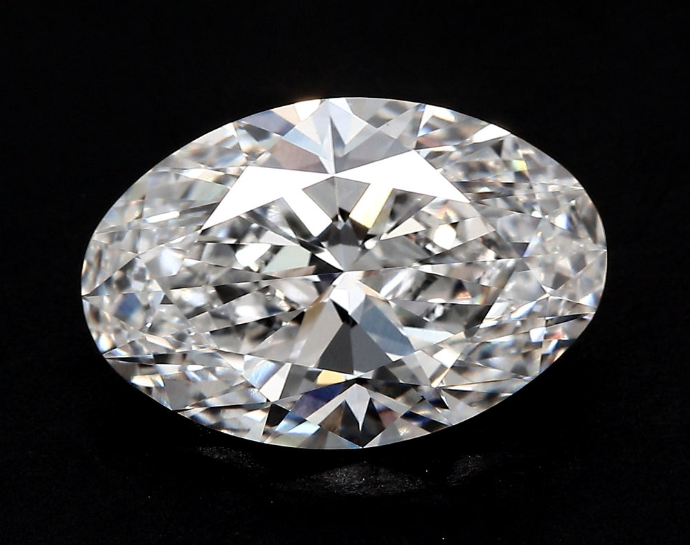 4.08 Carat Oval Lab Diamond with  Cut Diamond in 14KT  view 1
