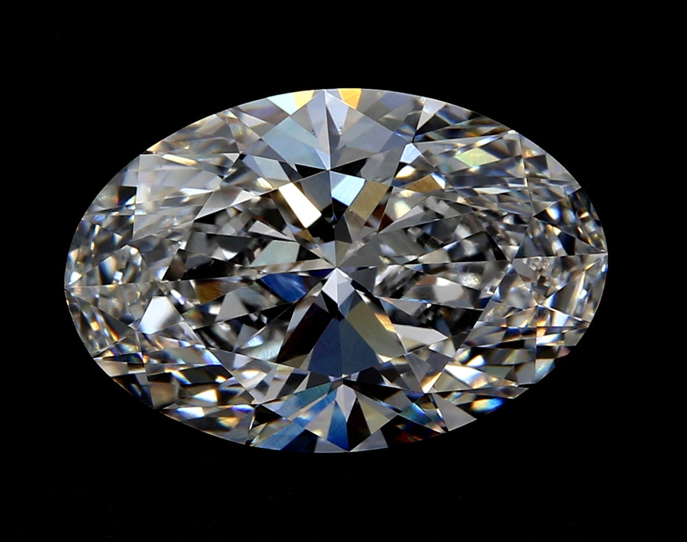 4.06 Carat Oval Lab Diamond with  Cut Diamond in 14KT  view 1
