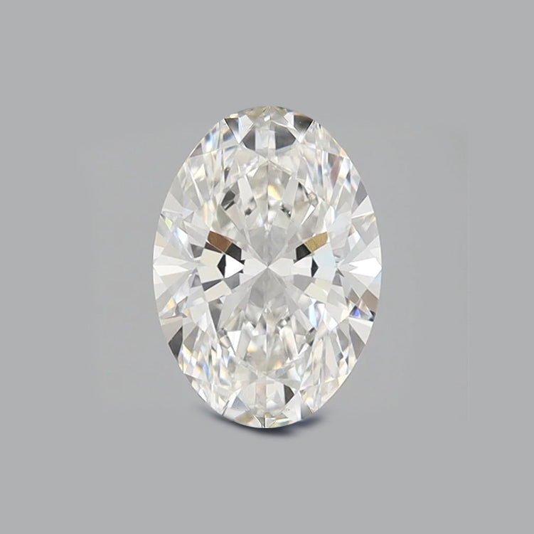 4.51 Carat Oval Lab Diamond with  Cut Diamond in 14KT  view 1
