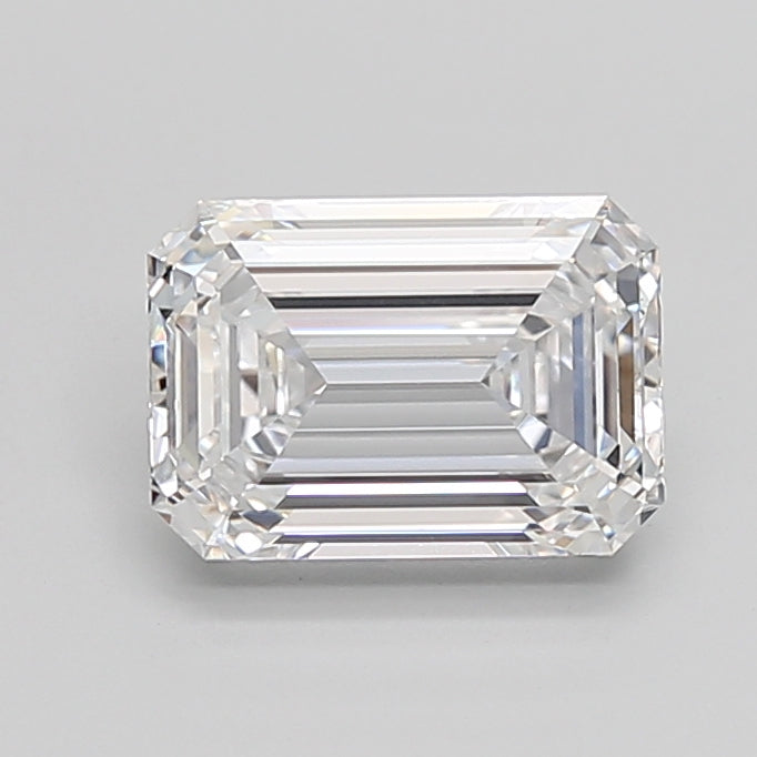 3.02 Carat Emerald Lab Diamond with  Cut Diamond in 14KT  view 1
