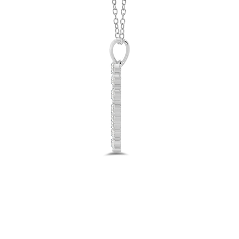 Lab Diamond Heart Pendant with 14KT White Gold / Lab / 1/2 Cut Diamond in 14KT White Gold / Lab / 1/2 view 3
