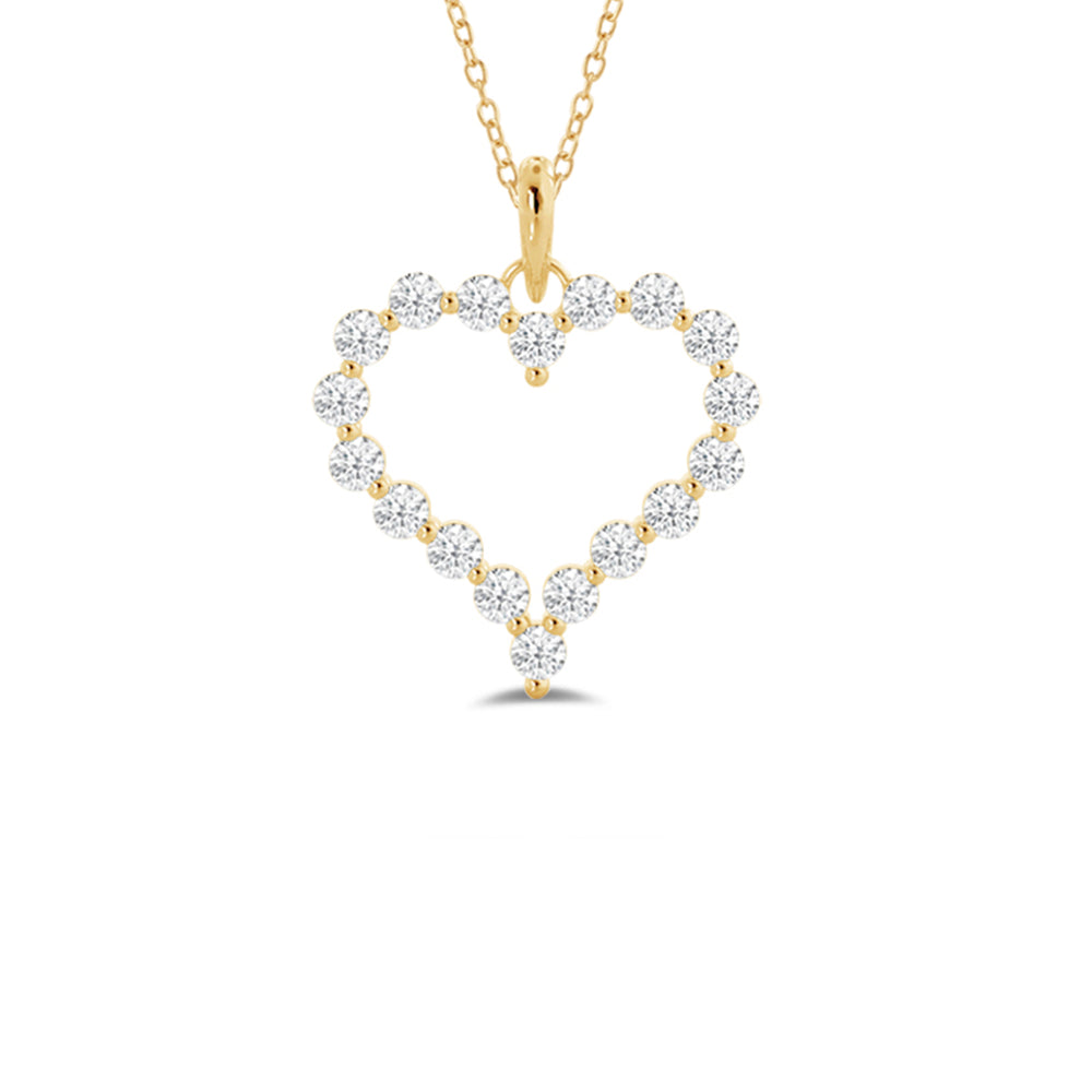 Lab Diamond Heart Pendant with 14KT Yellow Gold / Lab / 1/2 Cut Diamond in 14KT Yellow Gold / Lab / 1/2 view 1
