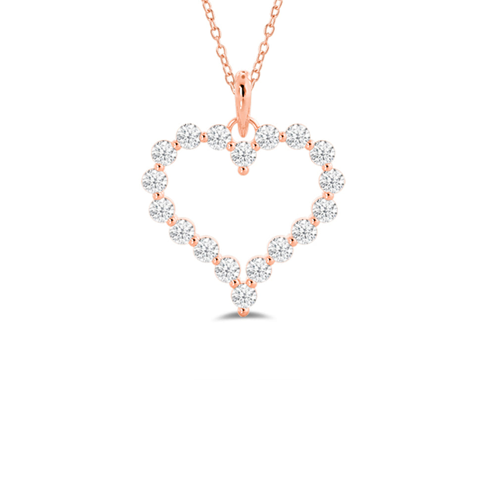 Lab Diamond Heart Pendant with 14KT Rose Gold / Lab / 1/2 Cut Diamond in 14KT Rose Gold / Lab / 1/2 view 1
