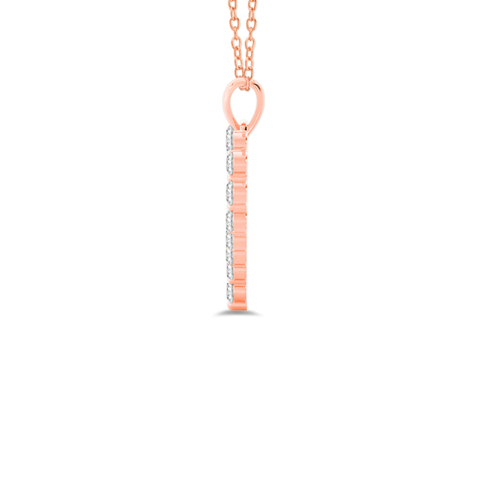 Lab Diamond Heart Pendant with 14KT Rose Gold / Lab / 1/2 Cut Diamond in 14KT Rose Gold / Lab / 1/2 view 3

