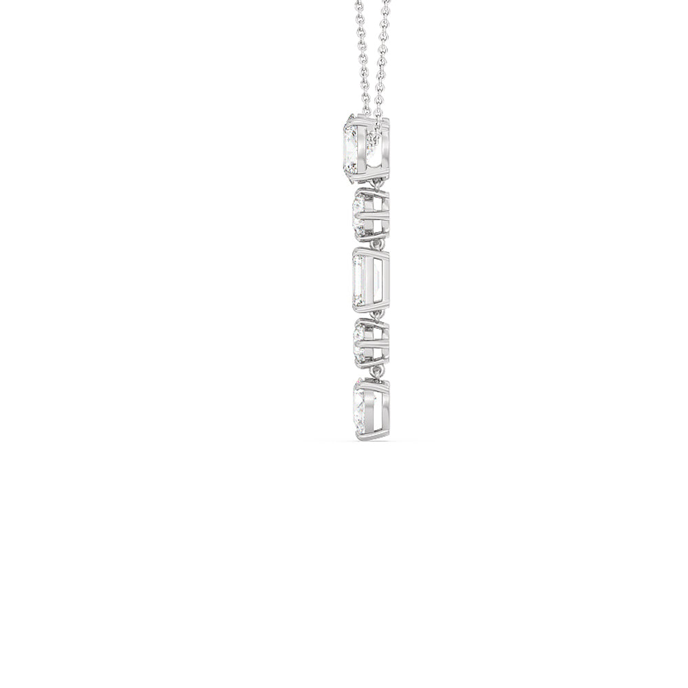 Elegance Fancy Shape Dangler Necklace with 14KT White Gold / Lab / 5 1/2 Cut Diamond in 14KT White Gold / Lab / 5 1/2 view 2
