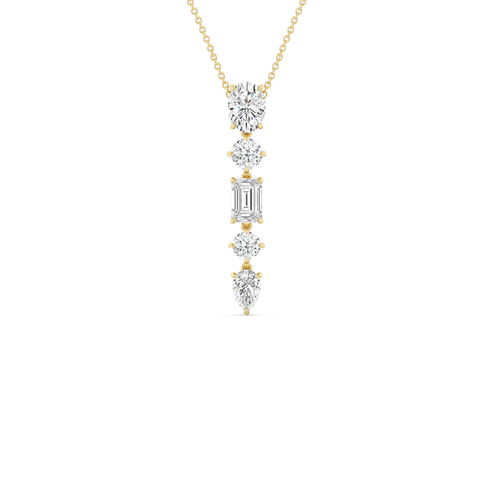Elegance Fancy Shape Dangler Necklace with 14KT Yellow Gold / Lab / 5 1/2 Cut Diamond in 14KT Yellow Gold / Lab / 5 1/2 view 1
