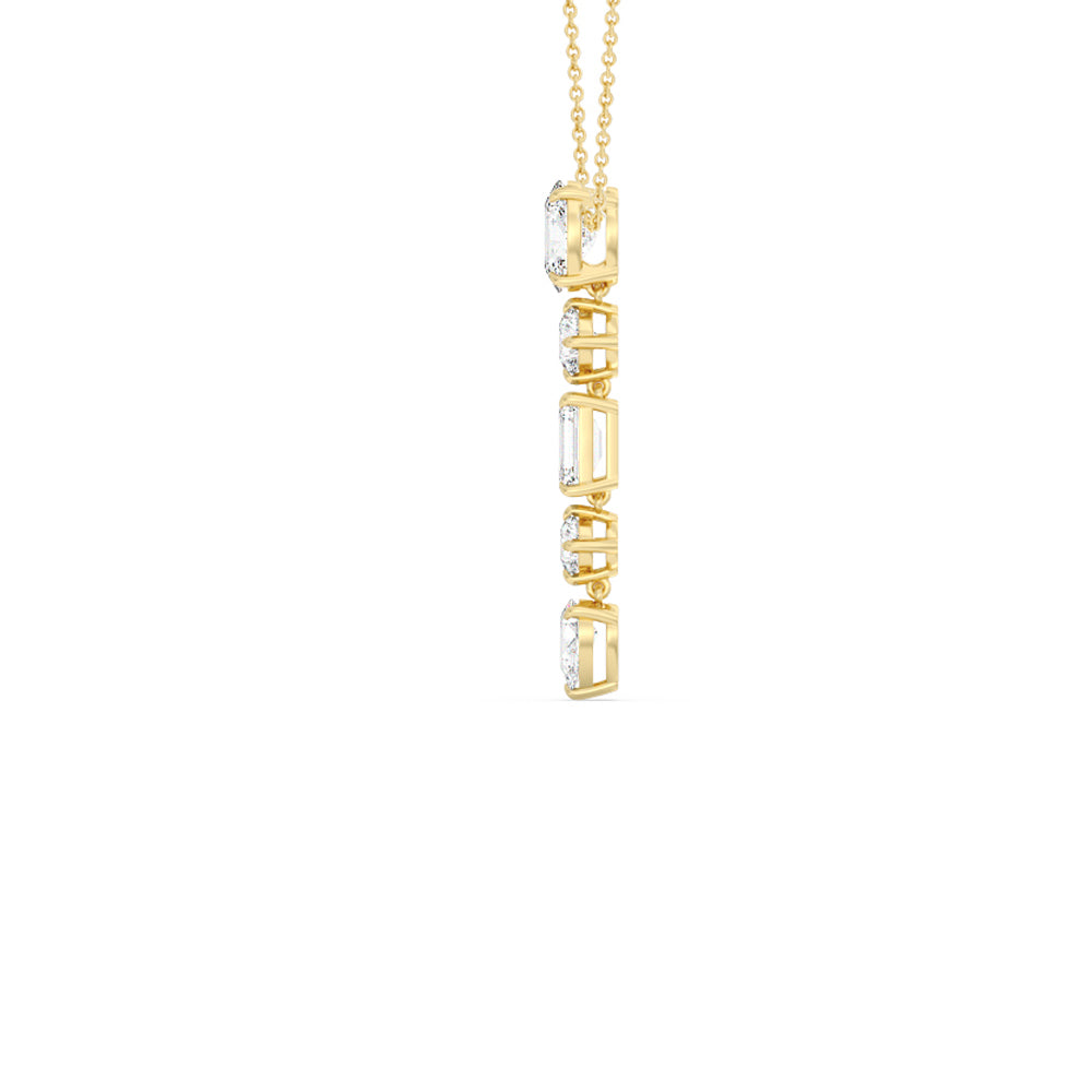 Elegance Fancy Shape Dangler Necklace with 14KT Yellow Gold / Lab / 5 1/2 Cut Diamond in 14KT Yellow Gold / Lab / 5 1/2 view 2
