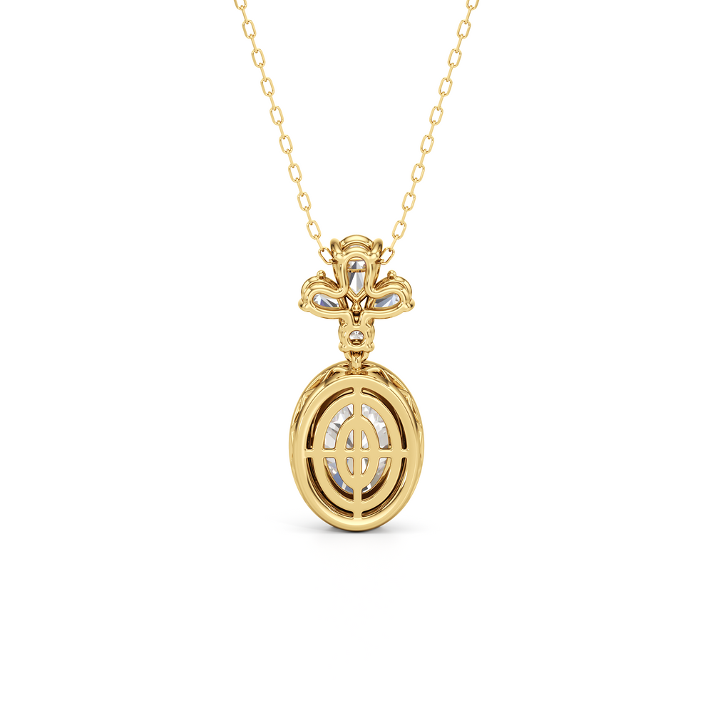 Rose Drop Necklace with 14KT Yellow Gold / Lab / 5 Cut Diamond in 14KT Yellow Gold / Lab / 5 view 4
