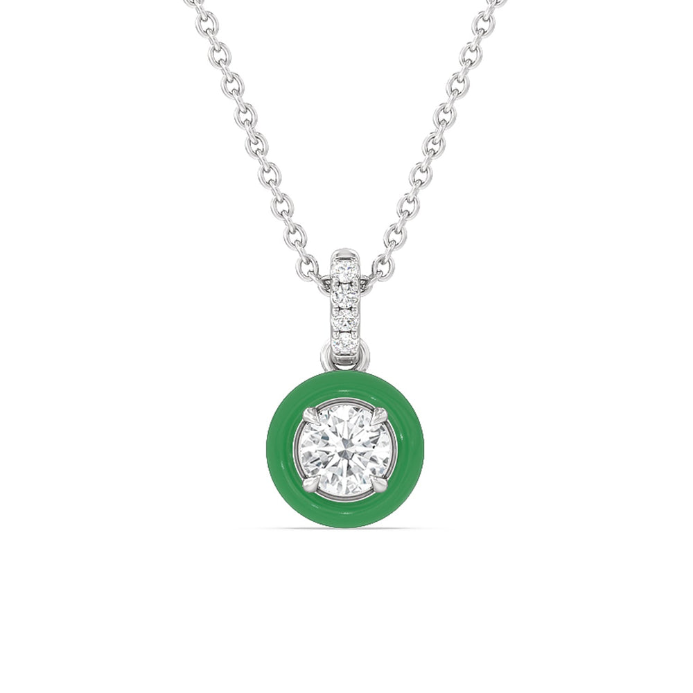 The Ceramic Set with Evergreen Cut Diamond in 14KT Sterling Silver view 3
