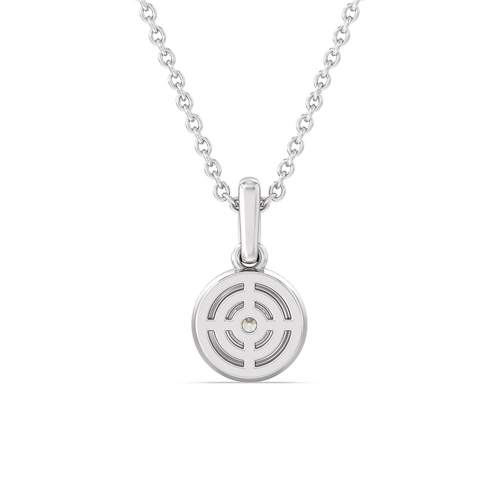 Round Bezel Drop Necklace in Ceramic with 14KT White Gold / Midnight / 1/2 Cut Diamond in 14KT White Gold / Midnight / 1/2 view 4
