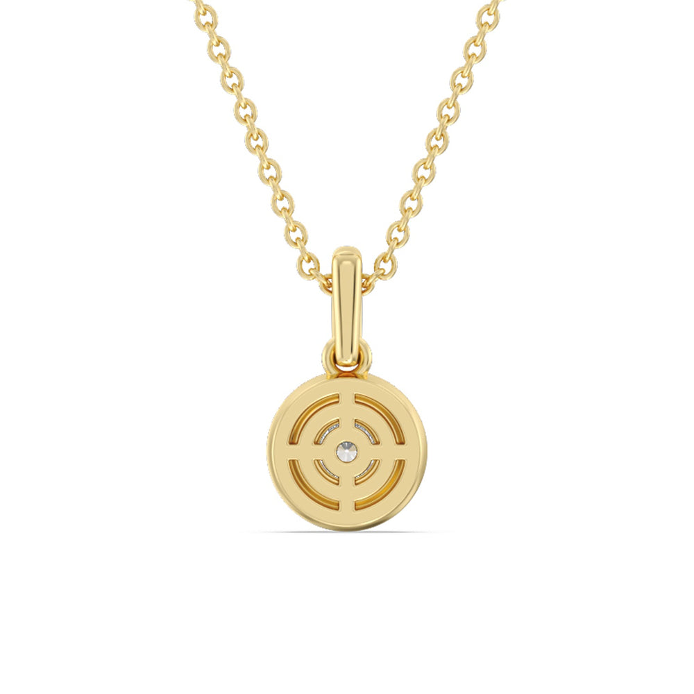 Round Bezel Drop Necklace in Ceramic with 14KT Yellow Gold / Lilac Blush / 1/2 Cut Diamond in 14KT Yellow Gold / Lilac Blush / 1/2 view 4
