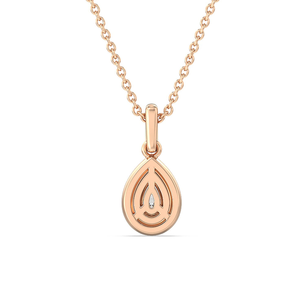 Pear Bezel Drop Necklace in Ceramic with 14KT Rose Gold / Midnight / 1/2 Cut Diamond in 14KT Rose Gold / Midnight / 1/2 view 4
