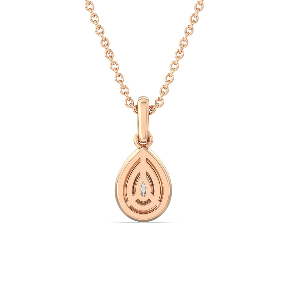 Pear Bezel Drop Necklace in Ceramic with 14KT Rose Gold / Lavender Rose / 1/2 Cut Diamond in 14KT Rose Gold / Lavender Rose / 1/2 view 4
