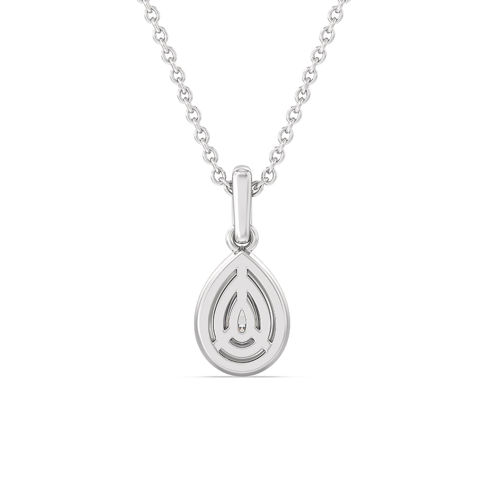 Pear Bezel Drop Necklace in Ceramic with 14KT White Gold / Midnight / 1/2 Cut Diamond in 14KT White Gold / Midnight / 1/2 view 4
