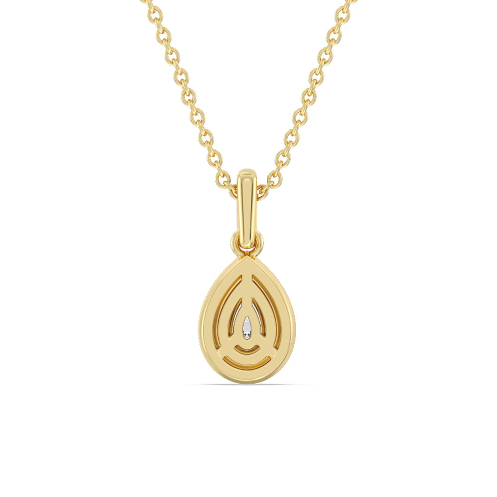 Pear Bezel Drop Necklace in Ceramic with 14KT Yellow Gold / Midnight / 1/2 Cut Diamond in 14KT Yellow Gold / Midnight / 1/2 view 4
