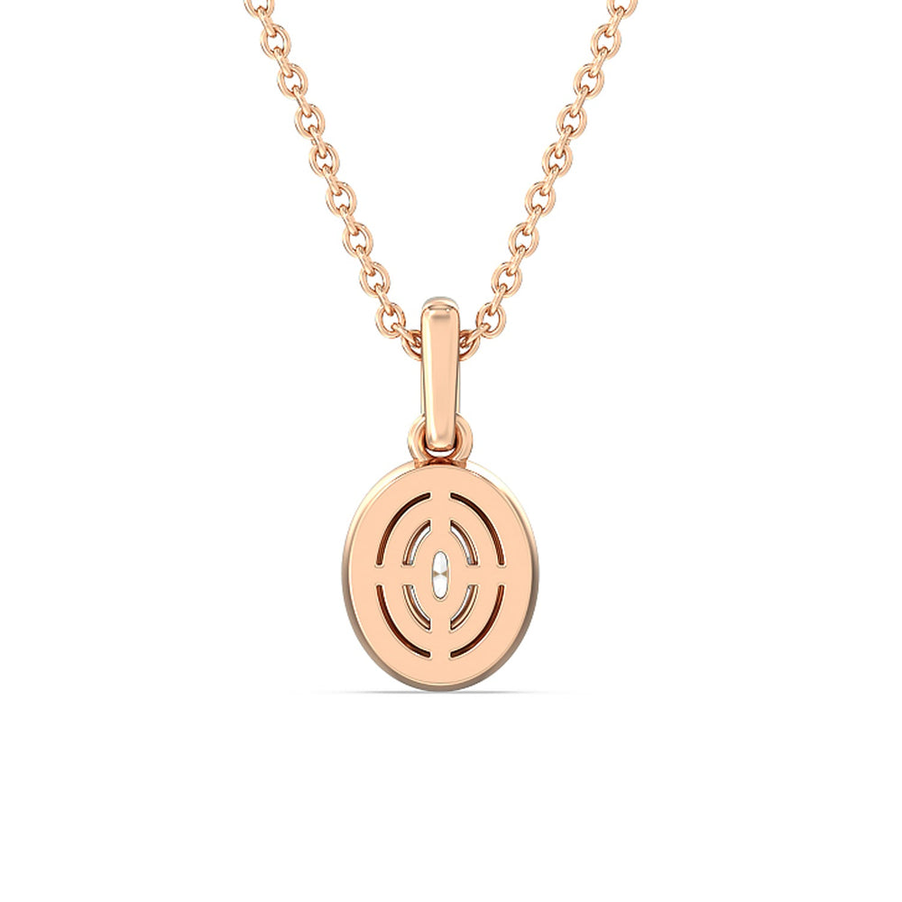 Oval Bezel Drop Necklace in Ceramic with 14KT Rose Gold / Midnight / 1/2 Cut Diamond in 14KT Rose Gold / Midnight / 1/2 view 4
