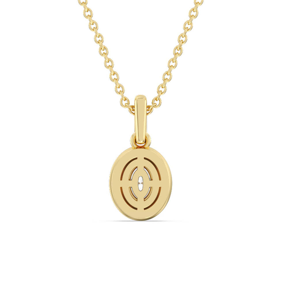 Oval Bezel Drop Necklace in Ceramic with 14KT Yellow Gold / Midnight / 1/2 Cut Diamond in 14KT Yellow Gold / Midnight / 1/2 view 4
