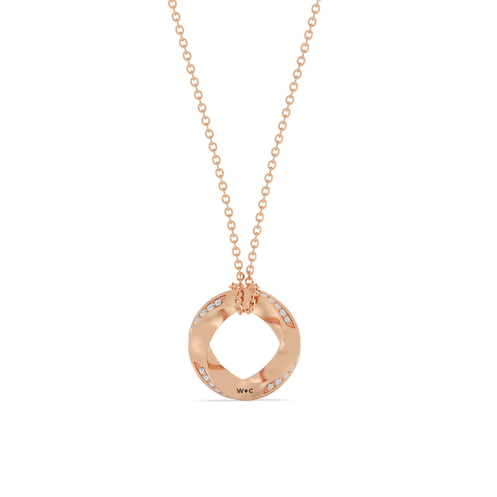 The Bond Pendant Necklace with 18KT Rose Gold / Lab / 1 Cut Diamond in 14KT Rose Gold / Lab / 1 view 6
