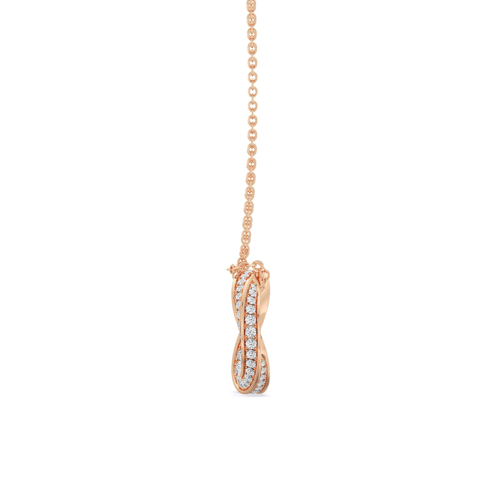 The Bond Pendant Necklace with 18KT Rose Gold / Lab / 1 Cut Diamond in 14KT Rose Gold / Lab / 1 view 5
