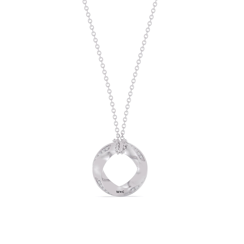 The Bond Pendant Necklace with Platinum / Lab / 1 Cut Diamond in 14KT Platinum / Lab / 1 view 6
