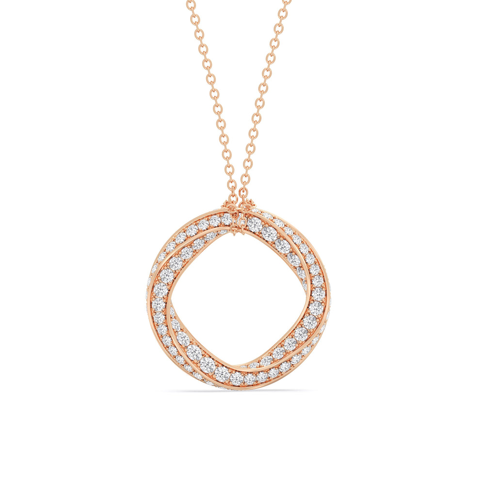 The Bond Pendant Necklace with 18KT Rose Gold / Lab / 3 1/2 Cut Diamond in 14KT Rose Gold / Lab / 3 1/2 view 2
