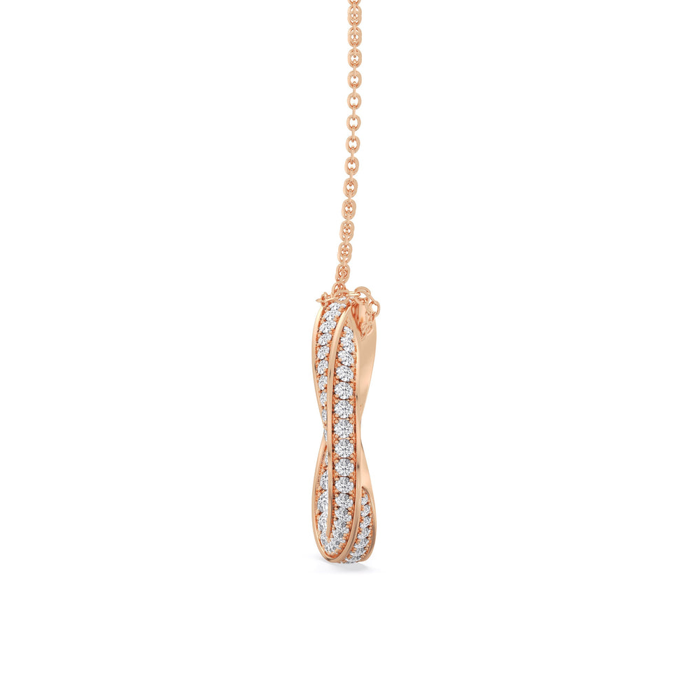 The Bond Pendant Necklace with 18KT Rose Gold / Lab / 3 1/2 Cut Diamond in 14KT Rose Gold / Lab / 3 1/2 view 5
