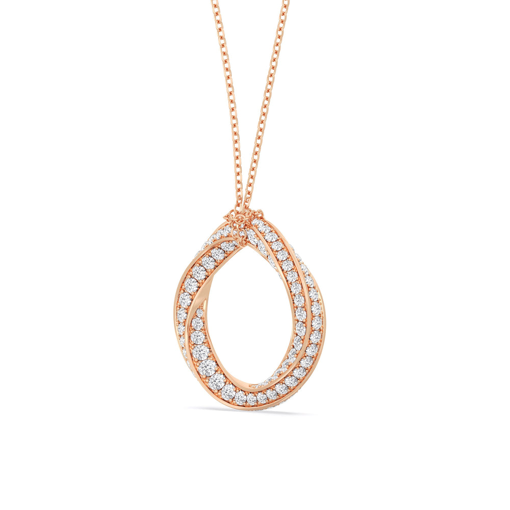 The Bond Pendant Necklace with 18KT Rose Gold / Lab / 3 1/2 Cut Diamond in 14KT Rose Gold / Lab / 3 1/2 view 4
