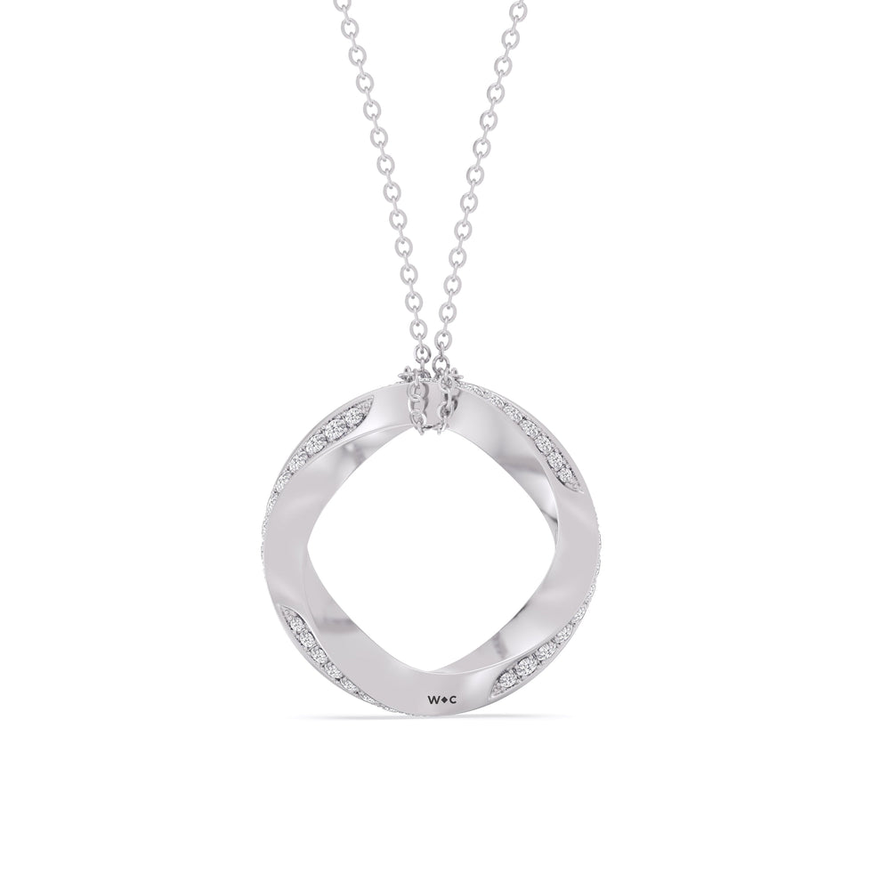 The Bond Pendant Necklace with Platinum / Lab / 3 1/2 Cut Diamond in 14KT Platinum / Lab / 3 1/2 view 6
